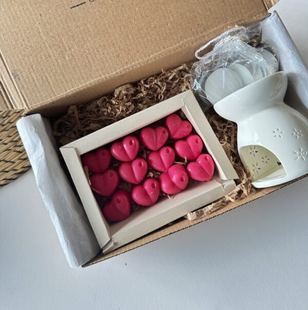 Set Cera aromática Corazón X 12 + Horno Pebetero