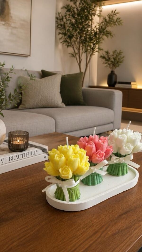 bouquet de velas decorativas Encanto de Tulipanes colores Encanto de Tulipanes